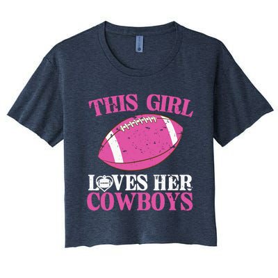 This Girl Loves Her Cowboy Women's Crop Top Tee