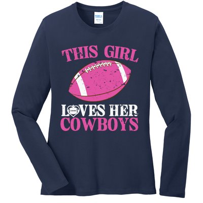 This Girl Loves Her Cowboy Ladies Long Sleeve Shirt