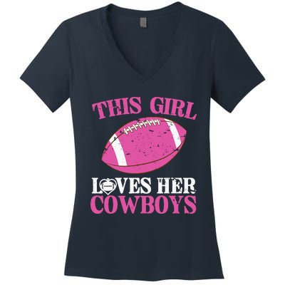 This Girl Loves Her Cowboy Women's V-Neck T-Shirt