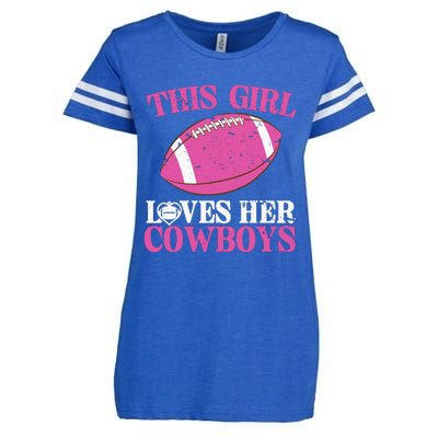 This Girl Loves Her Cowboy Enza Ladies Jersey Football T-Shirt