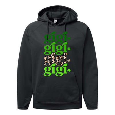 Typography Gigi Leopard Prints Irish Lucky St Patrick's Day Performance Fleece Hoodie