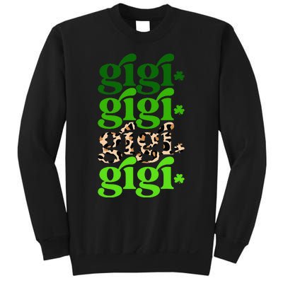 Typography Gigi Leopard Prints Irish Lucky St Patrick's Day Sweatshirt