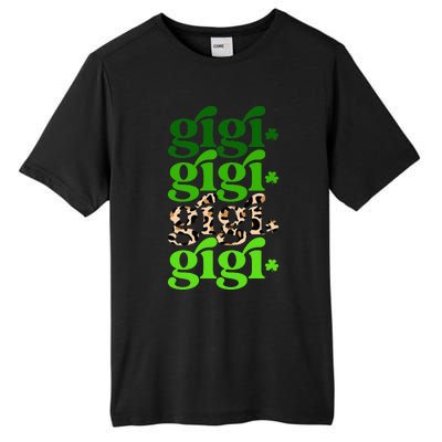 Typography Gigi Leopard Prints Irish Lucky St Patrick's Day Tall Fusion ChromaSoft Performance T-Shirt