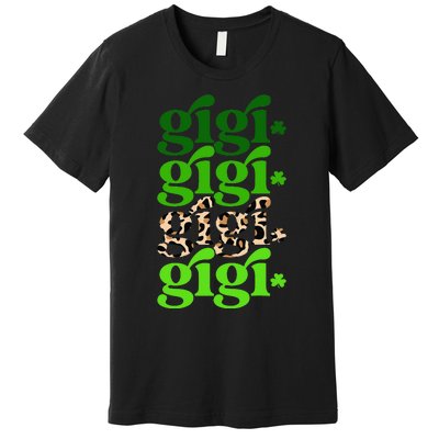 Typography Gigi Leopard Prints Irish Lucky St Patrick's Day Premium T-Shirt