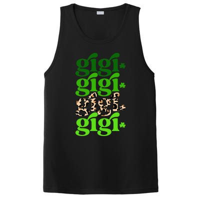 Typography Gigi Leopard Prints Irish Lucky St Patrick's Day PosiCharge Competitor Tank