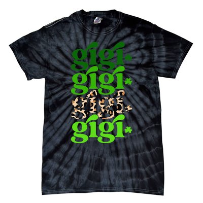 Typography Gigi Leopard Prints Irish Lucky St Patrick's Day Tie-Dye T-Shirt