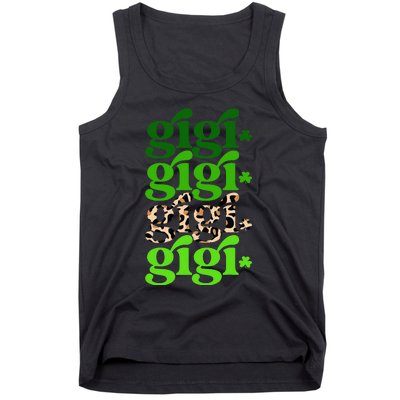 Typography Gigi Leopard Prints Irish Lucky St Patrick's Day Tank Top