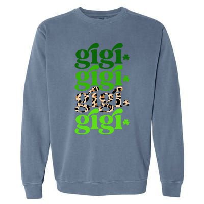 Typography Gigi Leopard Prints Irish Lucky St Patrick's Day Garment-Dyed Sweatshirt