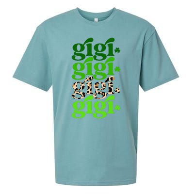 Typography Gigi Leopard Prints Irish Lucky St Patrick's Day Sueded Cloud Jersey T-Shirt