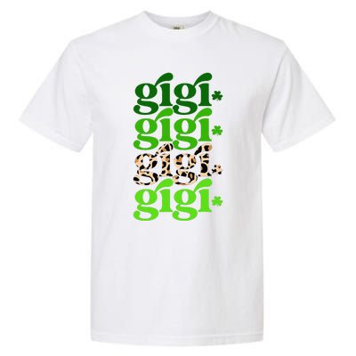 Typography Gigi Leopard Prints Irish Lucky St Patrick's Day Garment-Dyed Heavyweight T-Shirt