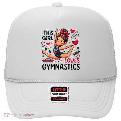 This Girl Loves Gymnastics Gymnastic Sport Lover High Crown Mesh Back Trucker Hat