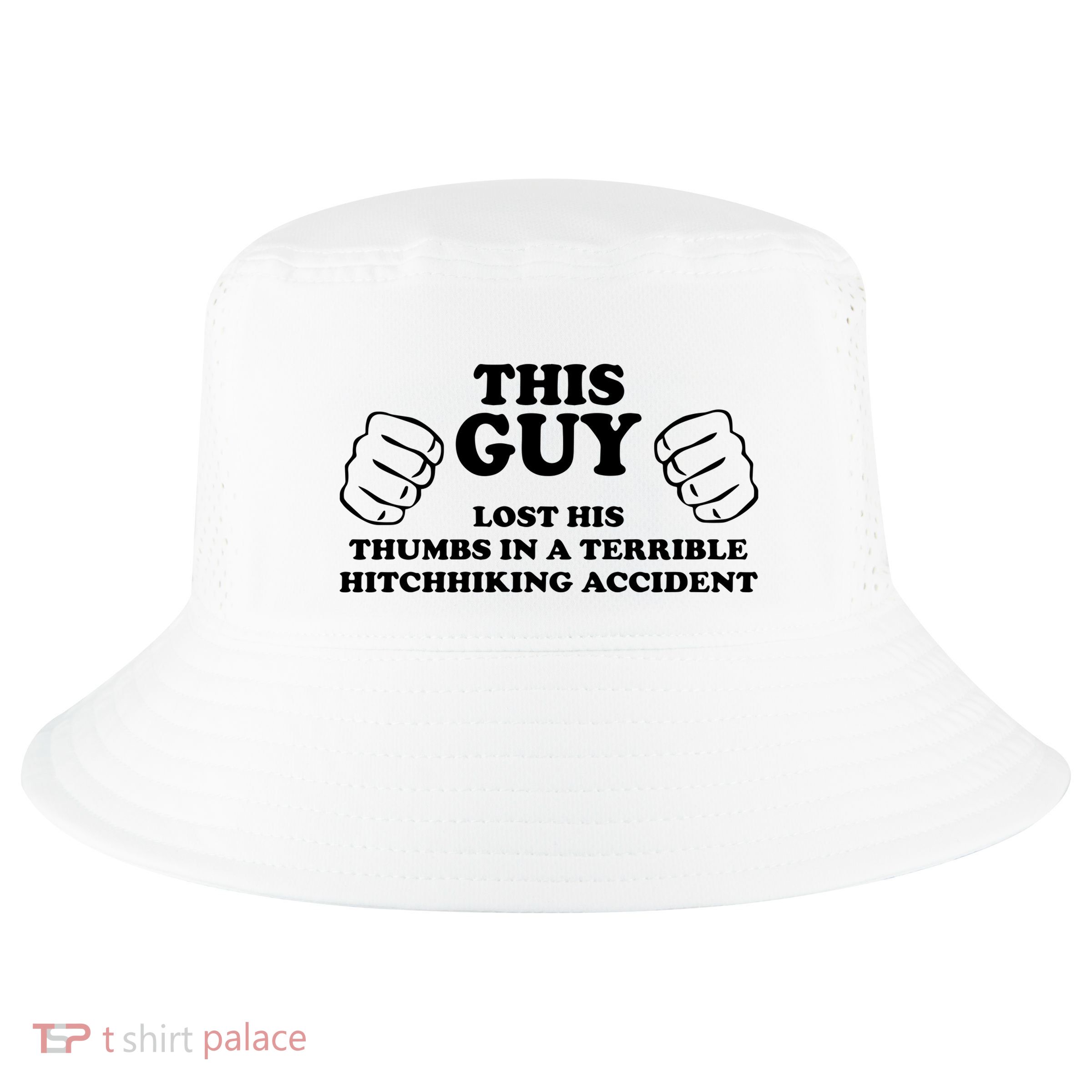 This Guy Lost His Thumbs In A Terrible Hitchhiking Accident Cool Comfort Performance Bucket Hat