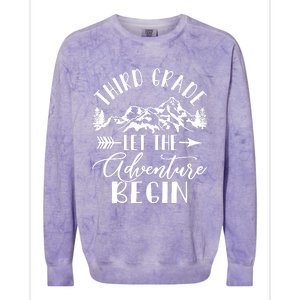 Third Grade Let The Adventure Begin First Day 3rd Grade Colorblast Crewneck Sweatshirt