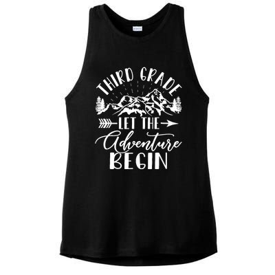 Third Grade Let The Adventure Begin First Day 3rd Grade Ladies PosiCharge Tri-Blend Wicking Tank