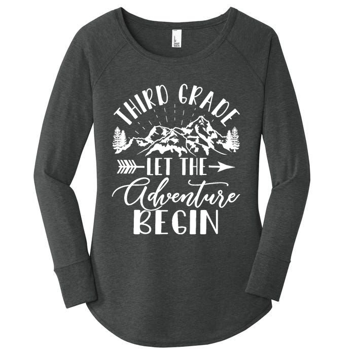 Third Grade Let The Adventure Begin First Day 3rd Grade Women's Perfect Tri Tunic Long Sleeve Shirt