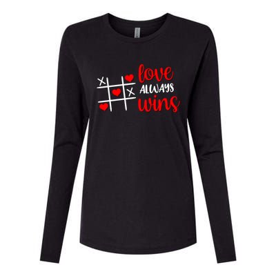 Tictactoe Game Love Always Wins Cute Red Hearts Valentines Gift Womens Cotton Relaxed Long Sleeve T-Shirt