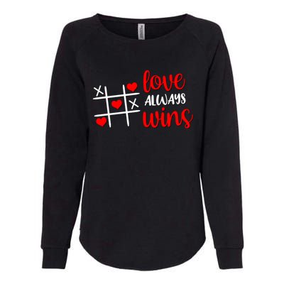 Tictactoe Game Love Always Wins Cute Red Hearts Valentines Gift Womens California Wash Sweatshirt