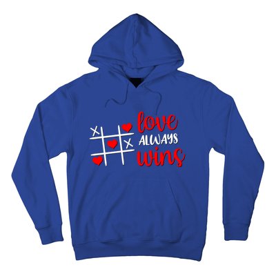 Tictactoe Game Love Always Wins Cute Red Hearts Valentines Gift Hoodie