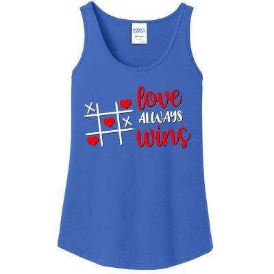 Tictactoe Game Love Always Wins Cute Red Hearts Valentines Gift Ladies Essential Tank