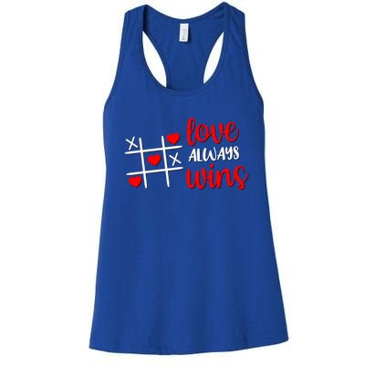 Tictactoe Game Love Always Wins Cute Red Hearts Valentines Gift Women's Racerback Tank