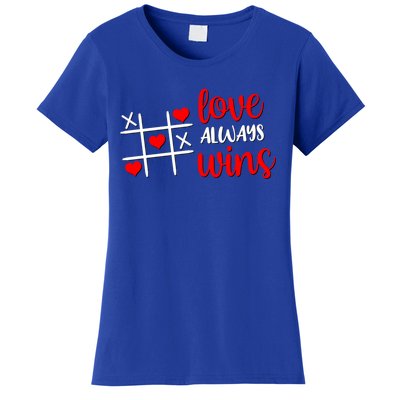 Tictactoe Game Love Always Wins Cute Red Hearts Valentines Gift Women's T-Shirt