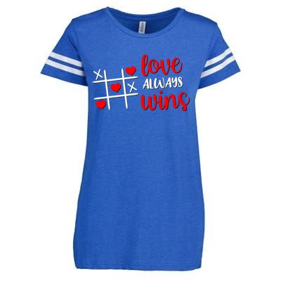 Tictactoe Game Love Always Wins Cute Red Hearts Valentines Gift Enza Ladies Jersey Football T-Shirt