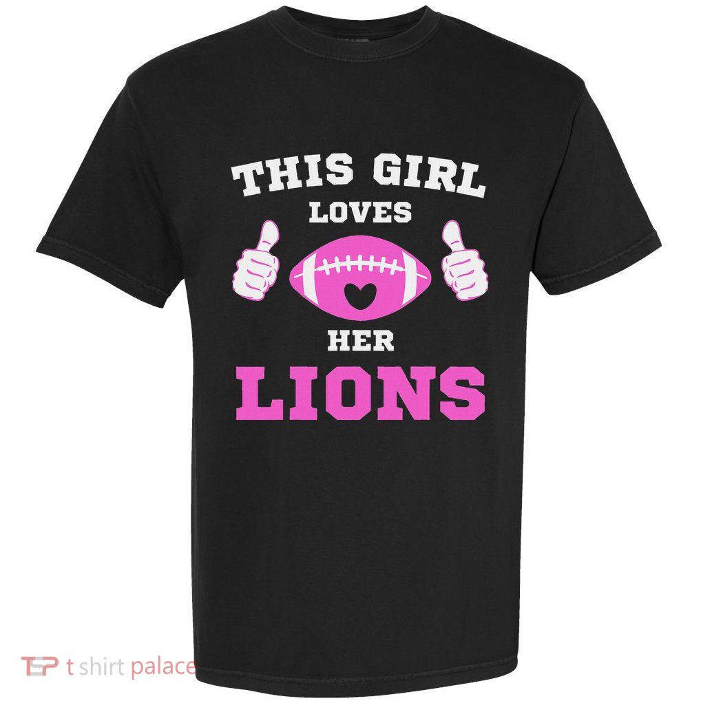 This Girl Loves Her Lions Pinky Leopard Garment-Dyed Heavyweight T-Shirt