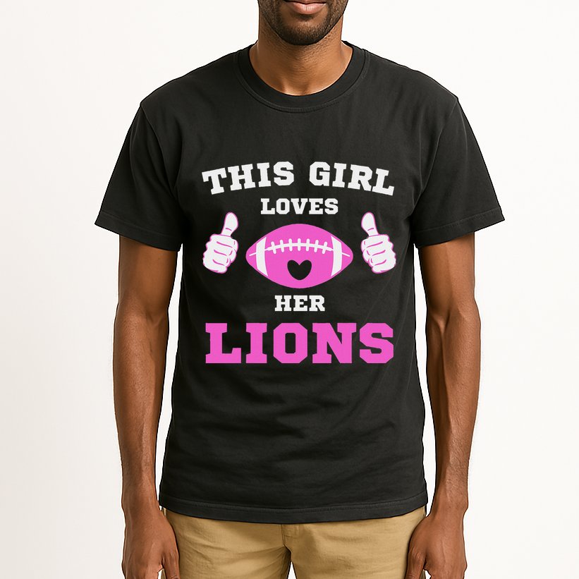 This Girl Loves Her Lions Pinky Leopard Tall T-Shirt