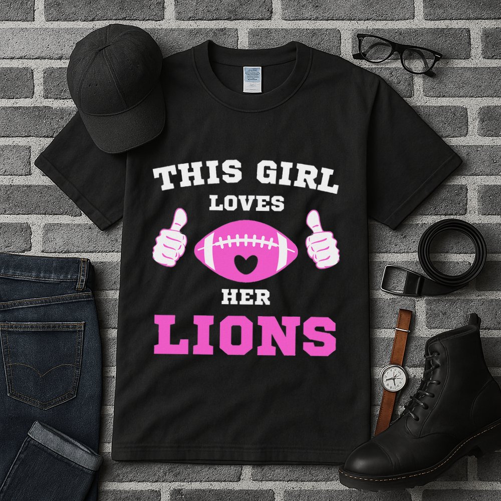 This Girl Loves Her Lions Pinky Leopard Tall T-Shirt