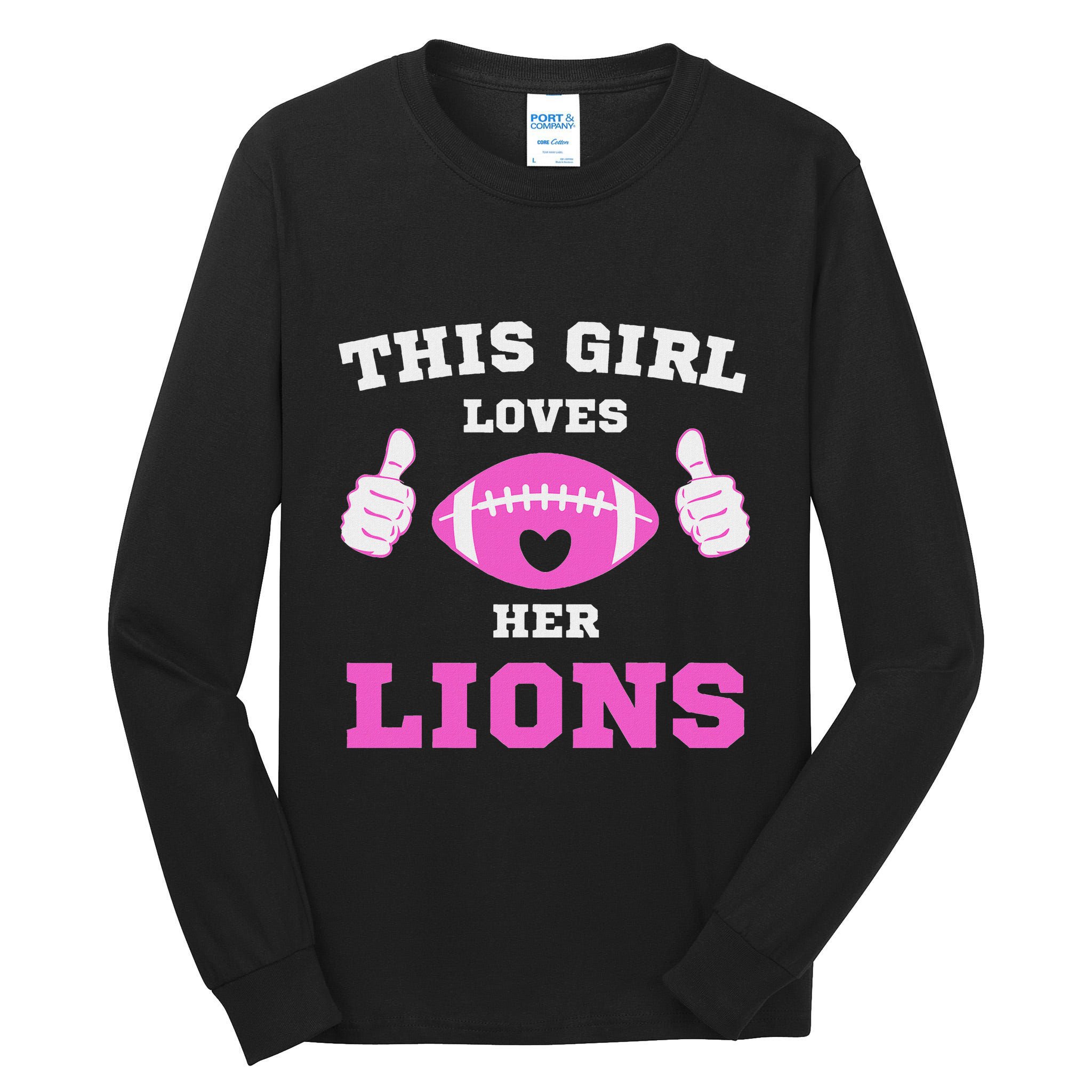 This Girl Loves Her Lions Pinky Leopard Tall Long Sleeve T-Shirt