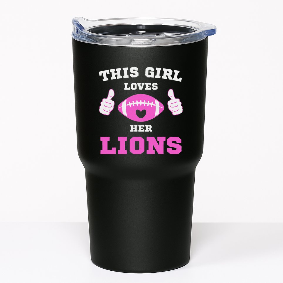 This Girl Loves Her Lions Pinky Leopard Tumbler