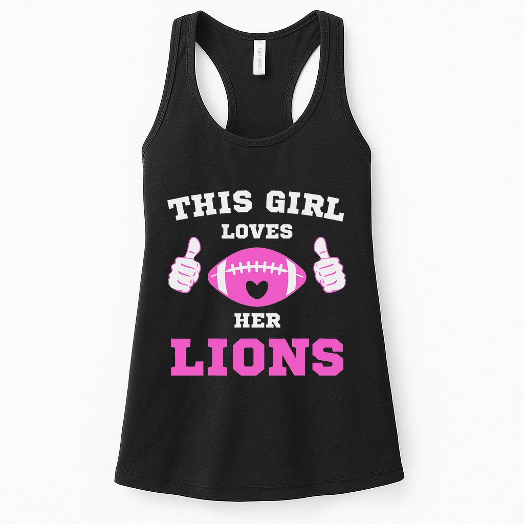 This Girl Loves Her Lions Pinky Leopard Womens Tank Top
