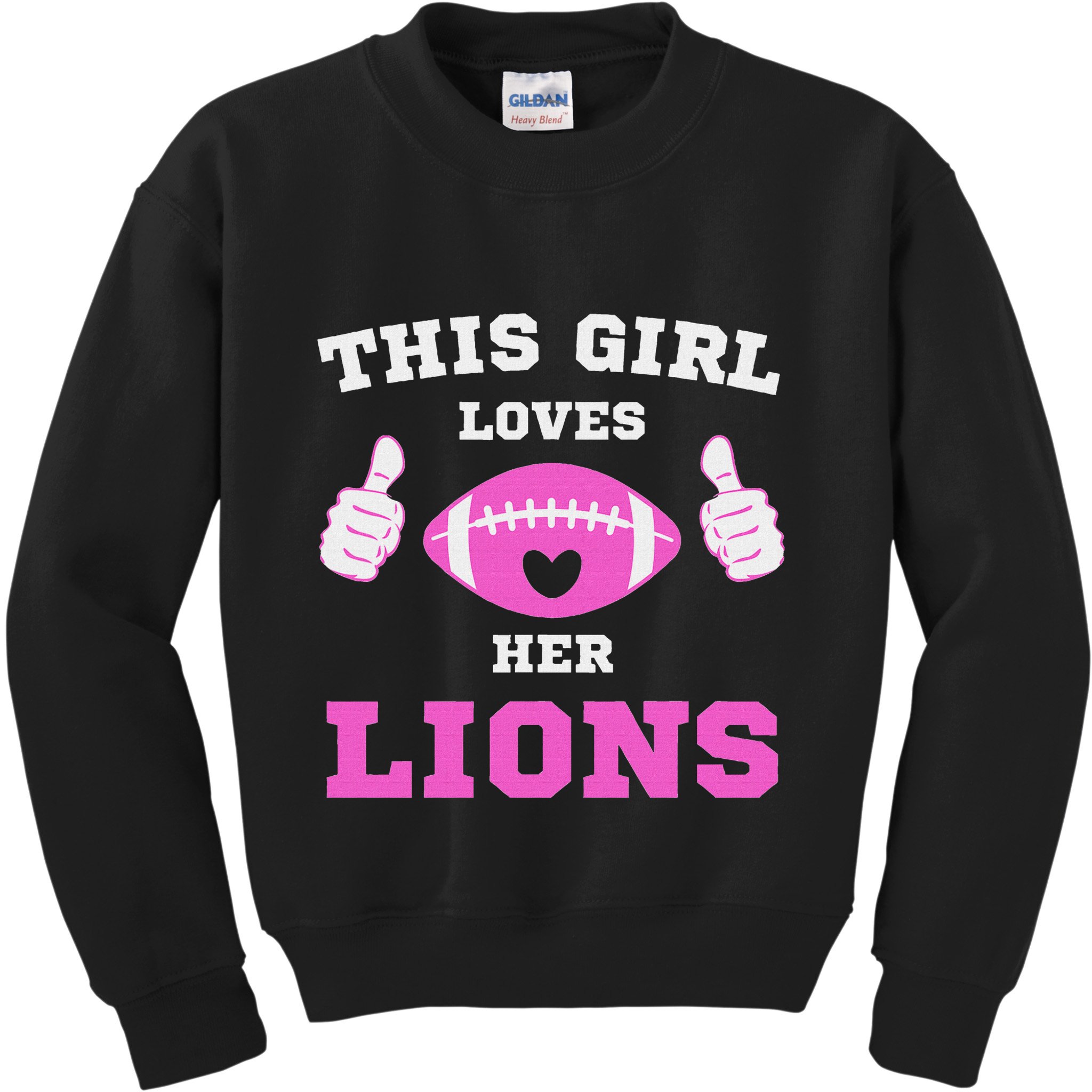 This Girl Loves Her Lions Pinky Leopard Kids Sweatshirt