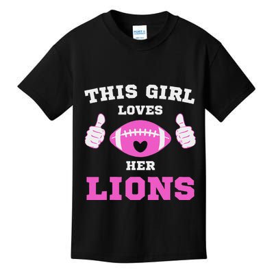 This Girl Loves Her Lions Pinky Leopard Kids T-Shirt