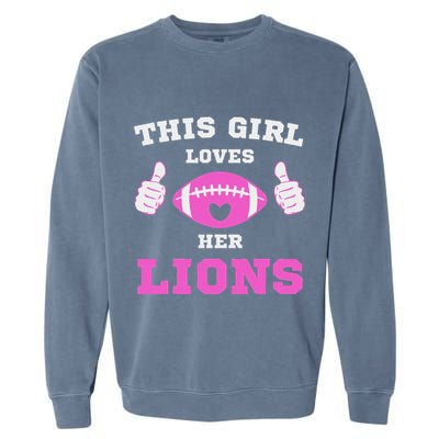 This Girl Loves Her Lions Pinky Leopard Garment-Dyed Sweatshirt