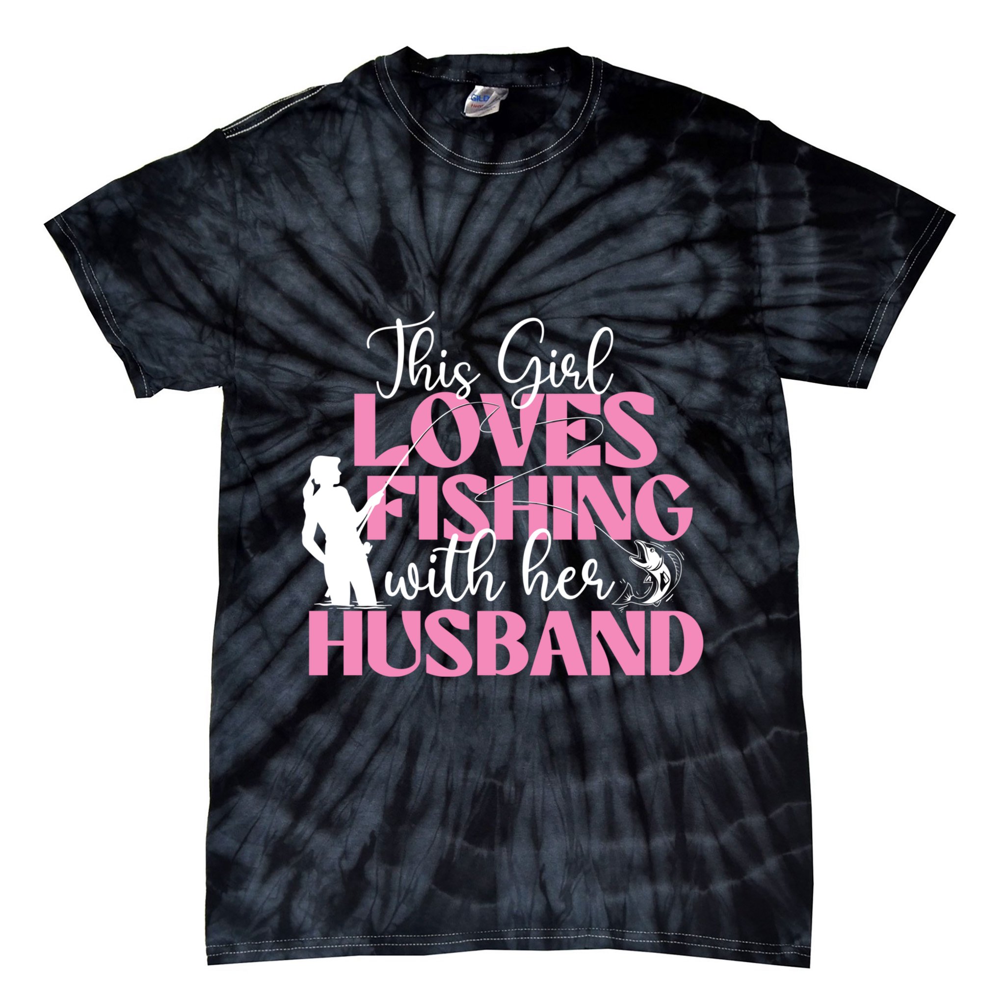 This Girl Loves Fishing With Her Husband Fisherman Fish Tie-Dye T-Shirt