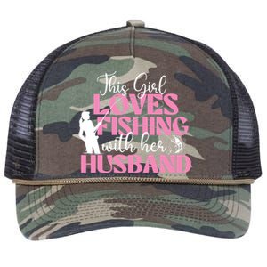 This Girl Loves Fishing With Her Husband Fisherman Fish Retro Rope Trucker Hat Cap