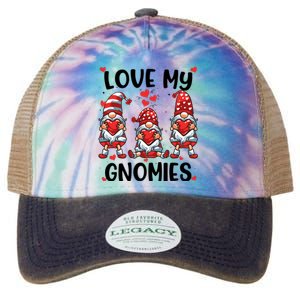 Three Gnome Love Valentines Day Love My Gnomies Mom Legacy Tie Dye Trucker Hat