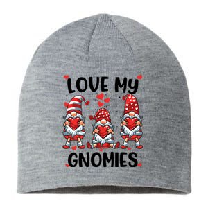 Three Gnome Love Valentines Day Love My Gnomies Mom Sustainable Beanie