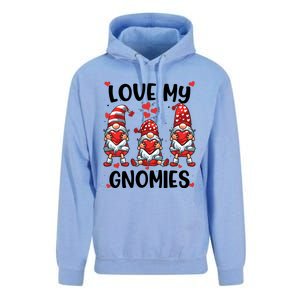 Three Gnome Love Valentines Day Love My Gnomies Mom Unisex Surf Hoodie