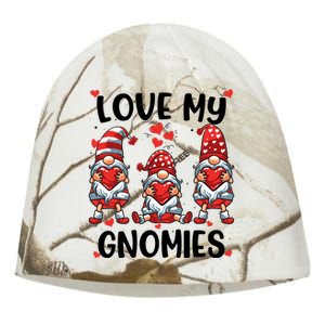 Three Gnome Love Valentines Day Love My Gnomies Mom Kati - Camo Knit Beanie