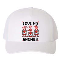 Three Gnome Love Valentines Day Love My Gnomies Mom Yupoong Adult 5-Panel Trucker Hat