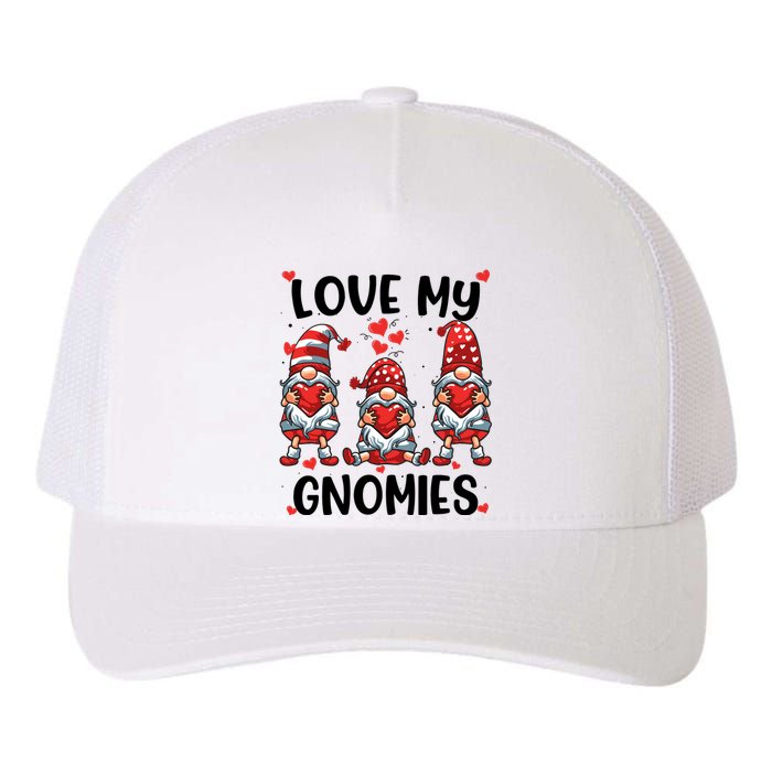 Three Gnome Love Valentines Day Love My Gnomies Mom Yupoong Adult 5-Panel Trucker Hat