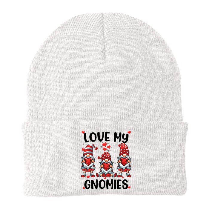 Three Gnome Love Valentines Day Love My Gnomies Mom Knit Cap Winter Beanie