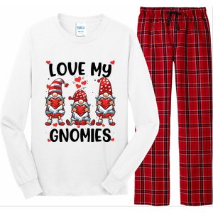 Three Gnome Love Valentines Day Love My Gnomies Mom Long Sleeve Pajama Set