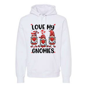 Three Gnome Love Valentines Day Love My Gnomies Mom Premium Hoodie