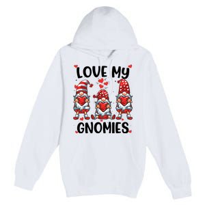 Three Gnome Love Valentines Day Love My Gnomies Mom Premium Pullover Hoodie