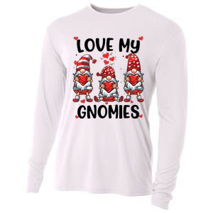 Three Gnome Love Valentines Day Love My Gnomies Mom Cooling Performance Long Sleeve Crew