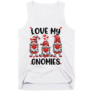 Three Gnome Love Valentines Day Love My Gnomies Mom Tank Top