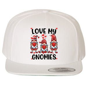 Three Gnome Love Valentines Day Love My Gnomies Mom Wool Snapback Cap